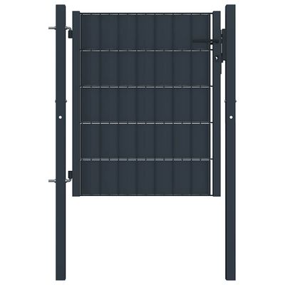vidaXL Plotová brána PVC a oceľ 100x81 cm antracitová