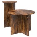 vidaXL Sada príručných stolíkov 2 ks Dymový dub Ø 45 x 35 cm