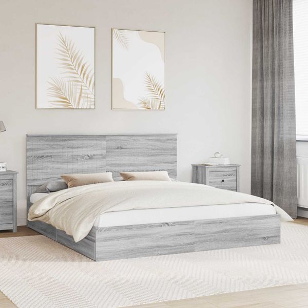 vidaXL Úložná posteľ Sivý Sonoma 180 x 200 cm Kompozitné drevo