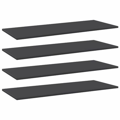 vidaXL Prídavné police 4 ks, sivé 100x40x1,5 cm, drevotrieska