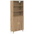 vidaXL Highboard Remeselný dub 69,5 x 32,5 x 180 cm Kompozitné drevo