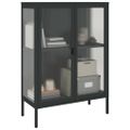 vidaXL Komoda čierna 75x35x105 cm sklo a oceľ