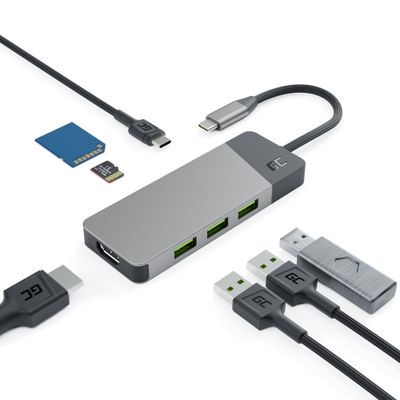 Green Cell HUBGC01 Connect adaptér 7v1 pre Apple MacBook M1/M2, Lenovo X1, Asus ZenBook, Dell XPS