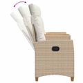 vidaXL Hojdačka s tabletou 2 -Seater 126 x 65 x 112 cm polyratan