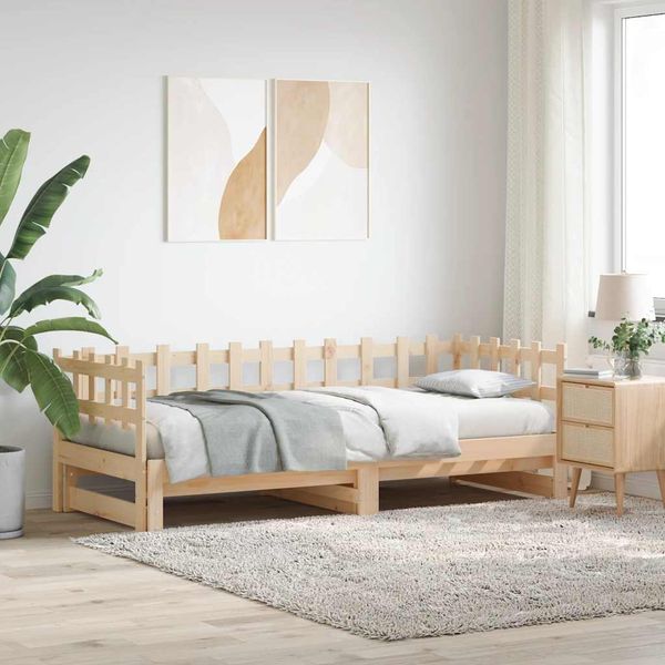 vidaXL Rozkladacia denná posteľ 2x(90x200) cm borovicový masív