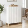 vidaXL Servírovacia skriňa Biela s vysokým leskom 66 x 34,5 x 90 cm