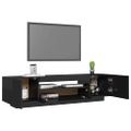 vidaXL TV skrinka s LED svetlami lesklá čierna 160x35x40 cm