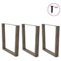 vidaXL Nohy k jedálenskému stolu v tvare V, 3 ks, prírodná oceľ, 80 x (72-73,3) cm, oceľ