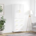 vidaXL Vysoká skrinka biela 69,5x34x180 cm spracované drevo