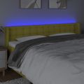 vidaXL Čelo postele s LED zelené 183x16x78/88 cm látka