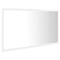 vidaXL Kúpeľňové zrkadlo s LED, lesklé biele 80x8,5x37cm, akryl