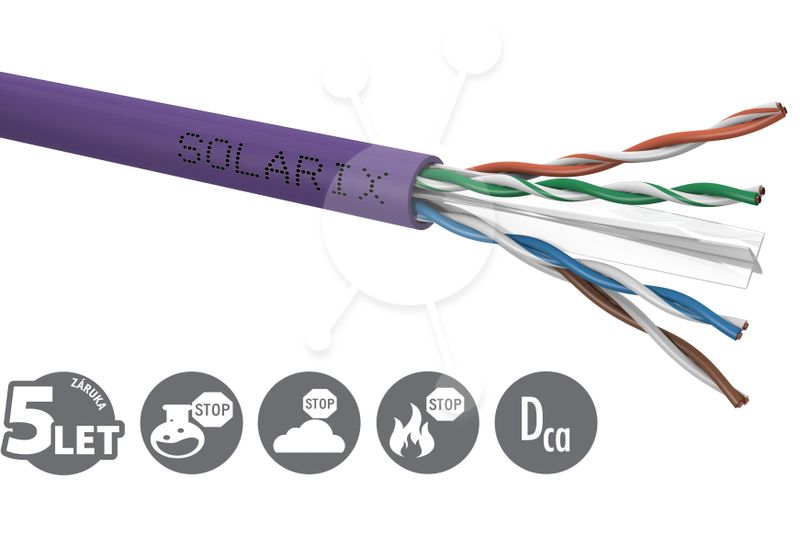 Inštalačný kábel Solarix CAT6 UTP LSOH Dca-s2,d2,a1 500m/cievka SXKD-6-UTP-LSOH