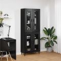 vidaXL Highboard 2 ks Čierny dub 69,5 x 34 x 180 cm Kompozitné drevo