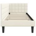 vidaXL Rohový rám postele s čelnou doskou Krémová 80 cm x 200 cm Zamat