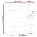 vidaXL Nástenné skrinky na topánky 2 ks, dub sonoma 60x18x60 cm