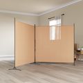 vidaXL 2-panelový rozdeľovač miestnosti Béžová 348 x 180 cm Látka