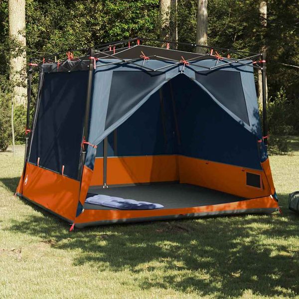 vidaXL Vnútorný stan Šedá a oranžová 291 x 291 x 240 cm taft