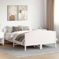 vidaXL Posteľný rám s čelom biely 120x190 cm borovicový masív