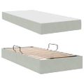 vidaXL Postel s úložným prostorem a matrací Svetlosivá 100 x 200 cm