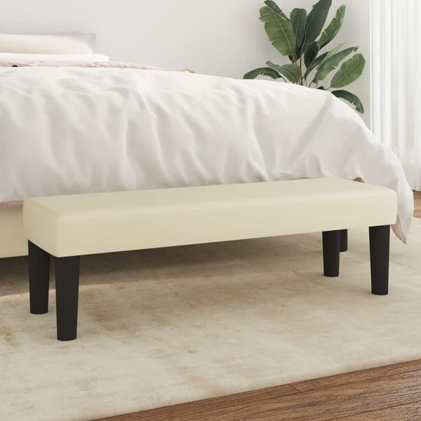 vidaXL Lavička krémová 100x30x30 cm umelá koža