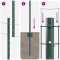 vidaXL Euro oplotenie s pilierom 10 x 1 m PVC potiahnutá oceľ Zelená
