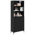 vidaXL Highboard Čierny dub 69,5 x 34 x 180 cm Kompozitné drevo