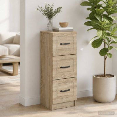 vidaXL Zásuvkový kabinet Dub sonoma 33 x 34,5 x 87 cm Kompozitné drevo