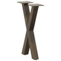 vidaXL Nohy konferenčného stolíka v tvare X, 2 ks, prírodná oceľ, 38 x (42-43) cm, oceľ