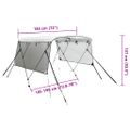 vidaXL Strieška Bimini s 3 oblúkmi a sieť. stenami 183x(185-198)x137cm