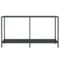 vidaXL Konzolový stolík čierny 140x35x75,5 cm tvrdené sklo