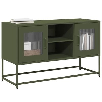 vidaXL TV skrinka olivovozelená 100,5x39x60,5 cm oceľ