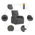 vidaXL Masážne kreslo s polohovacím mechanizmom, tmavosivá látka