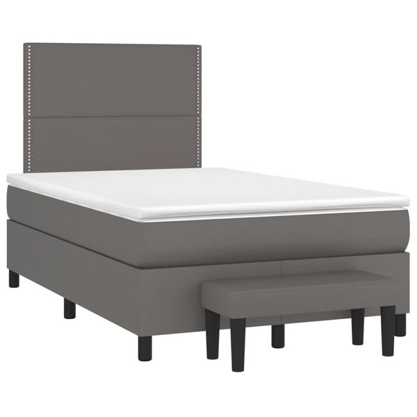 vidaXL Boxspring posteľ s matracom sivá 120x190 cm umelá koža
