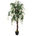 vidaXL Umelý strom vistéria 1260 listov 180 cm zeleno-biela