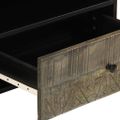 vidaXL TV skrinka, čierna 80x33x46 cm, mangový masív