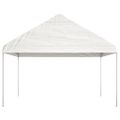 vidaXL Altánok so strechou, biely 20,07x4,08x3,22 m, polyetylén