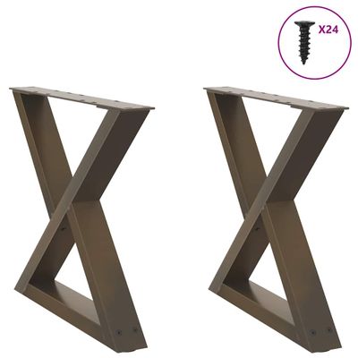 vidaXL Nohy konferenčného stolíka 2 ks, prírodná oceľ, 60 x (42-43,3) cm, oceľ