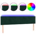 vidaXL Čelo postele s LED tmavozelené 200x5x78/88 cm zamat