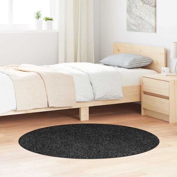 vidaXL Protišmykový Shaggy Koberec Tmavo šedá 120 x 120 cm PP