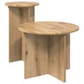 vidaXL Sada príručných stolíkov 2 ks Dub artisan Ø 45 x 35 cm
