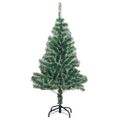 vidaXL Umelý vianočný stromček s vločkami snehu zelený 150 cm