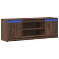 vidaXL TV stolík s LED hnedý dub 139,5x34x50 cm kompozitné drevo