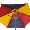 vidaXL Detský piknikový stôl + lavičky a slnečník, rôznofarebný, drevo
