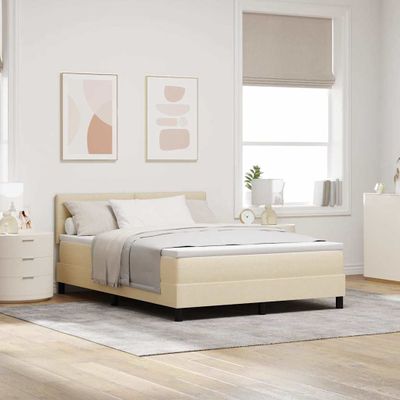 vidaXL Posteľ s pružinovým rámom Krémová 160 x 200 cm látka