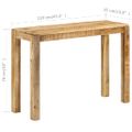 vidaXL Konzolový stolík 110x35x76 cm surový mangovníkový masív