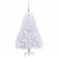 vidaXL Umelý Sklápací Vianočný Stromček Biela 120 cm PVC a oceľ