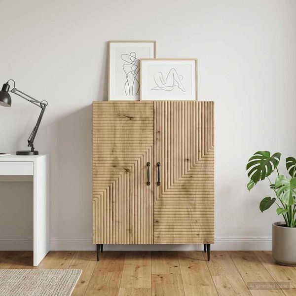 vidaXL Servírovacia skriňa Dub artisan 66 x 34,5 x 89,5 cm