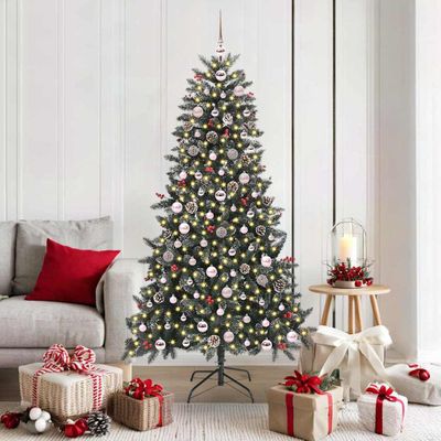 vidaXL Umelý vianočný stromček Zelená 180 cm PVC, plast a oceľ