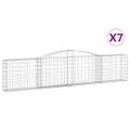 vidaXL Oblúkové gabionové koše 7 ks 400x30x80/100cm pozinkované železo