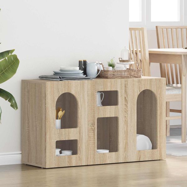 vidaXL Servírovacia skriňa ELST Sonoma dub 100 x 35 x 59 cm